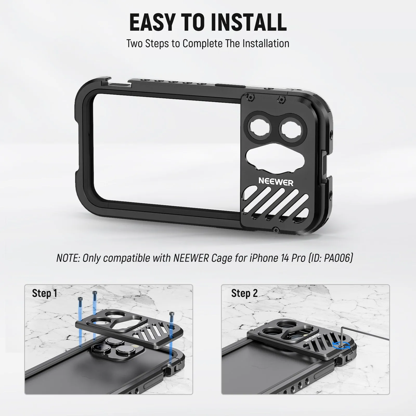 NEEWER PA018 Lens Backplate For iPhone 14 Pro Phone Cage