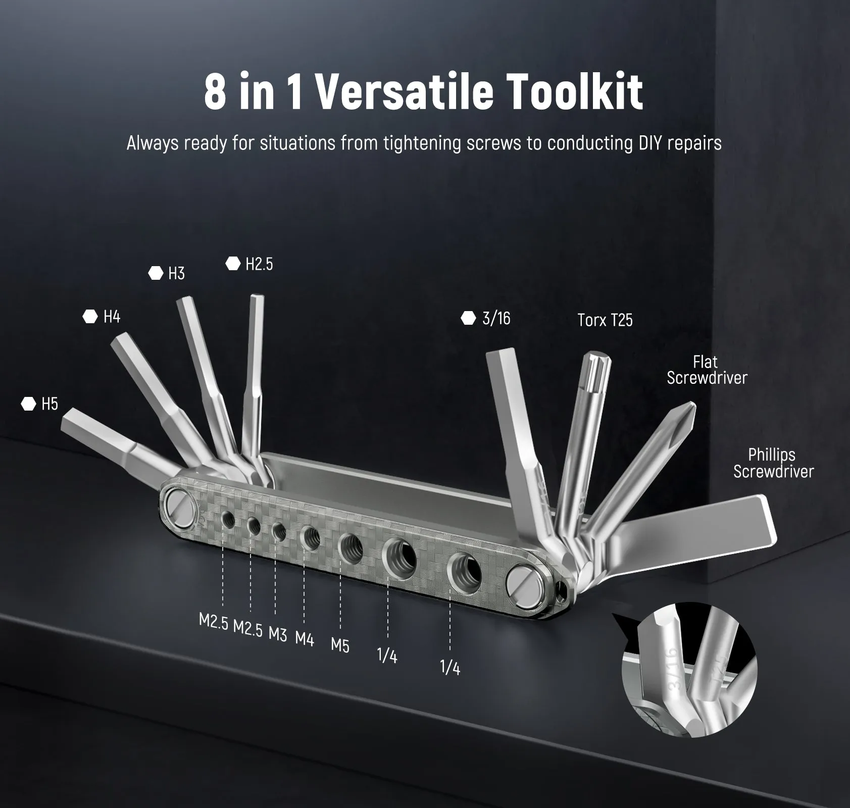 NEEWER UA006 8 in 1 Folding Screwdrivers Tool Set