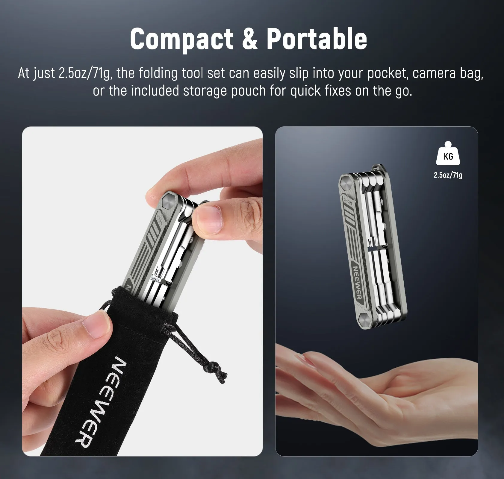 NEEWER UA006 8 in 1 Folding Screwdrivers Tool Set