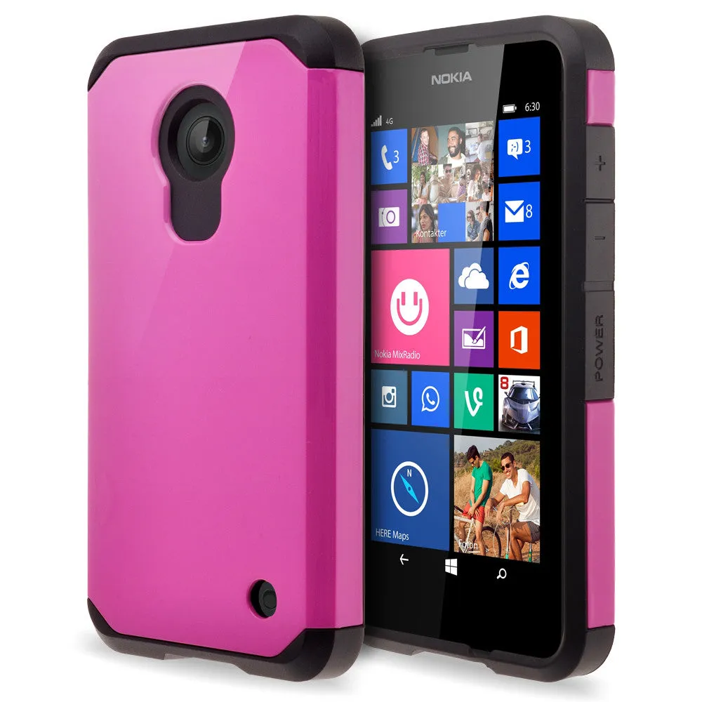 Nokia Lumia 635 Case, SlimHybrid Dual Layer Armor[Impact/Shock Resistant] Case for Nokia Lumia 635 - Hot Pink/Black