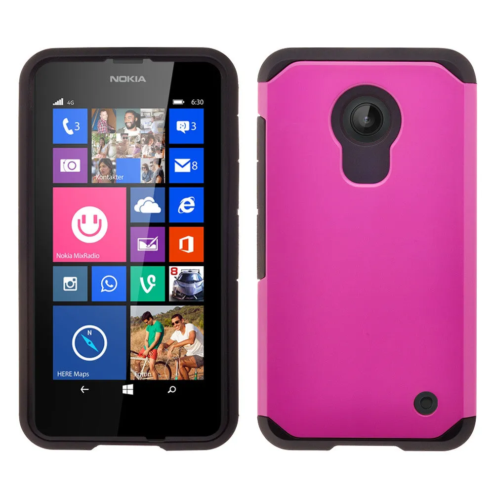 Nokia Lumia 635 Case, SlimHybrid Dual Layer Armor[Impact/Shock Resistant] Case for Nokia Lumia 635 - Hot Pink/Black