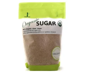Organic Sugar USDA Certified 100% Organic Cane Sugar, Light Brown, 2 lbs