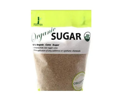 Organic Sugar USDA Certified 100% Organic Cane Sugar, Light Brown, 2 lbs
