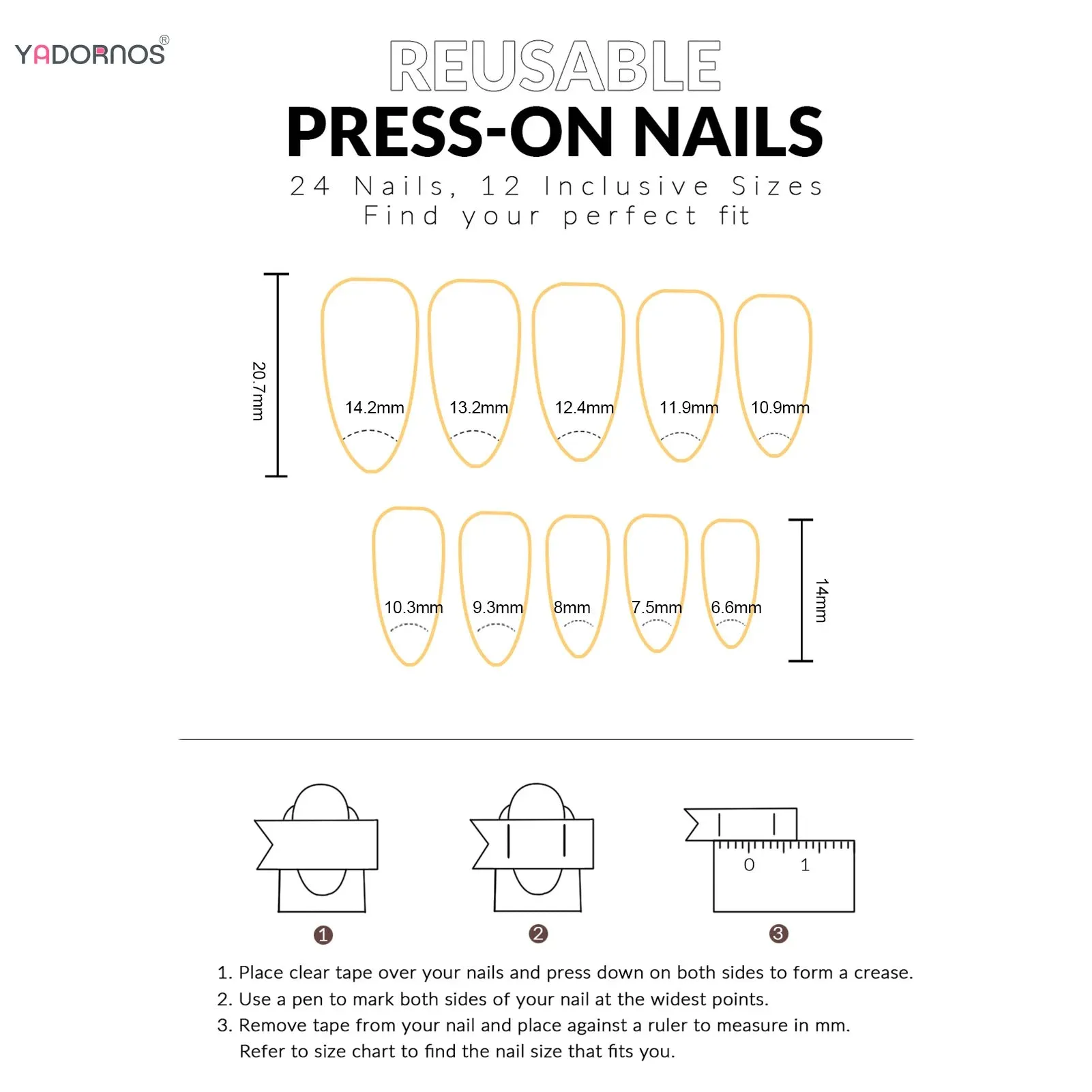 pink heart valentine mermaid press on nails