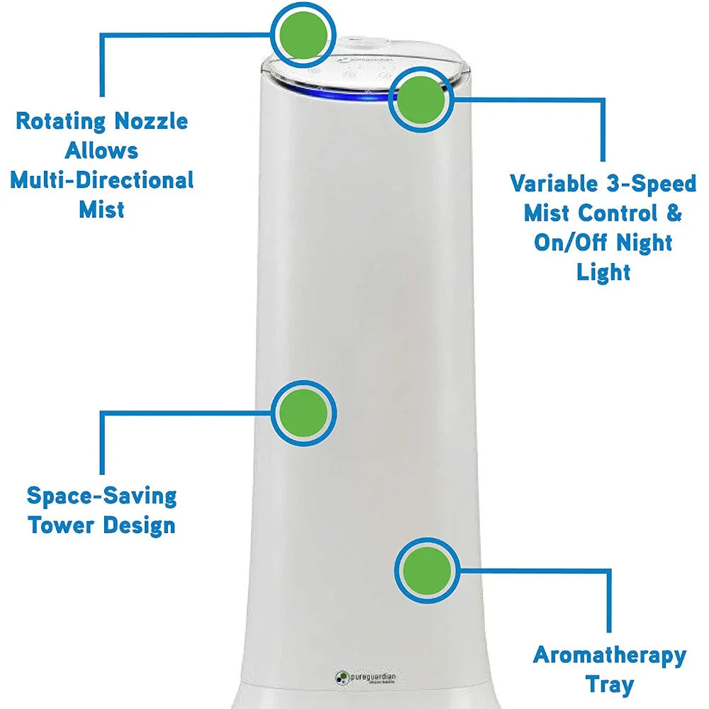PURE GUARDIAN Ultrasonic Cool Mist Humidifier - Refurbished with Home Essentials warranty - H3200WAR