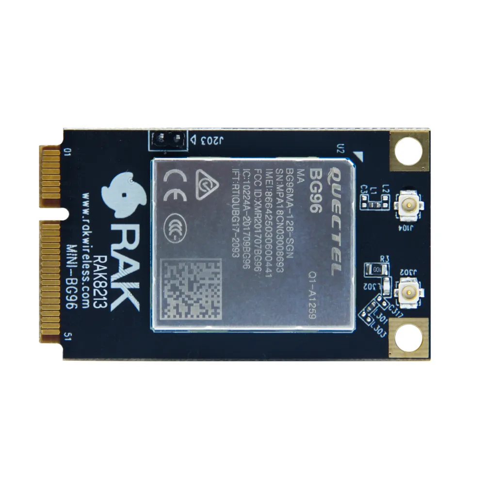 RAK8213 mPCIe cellular IoT module (BG96 based ) with GNSS, NB-IoT, USB2.0 CatM1&NB1 and EGPRS