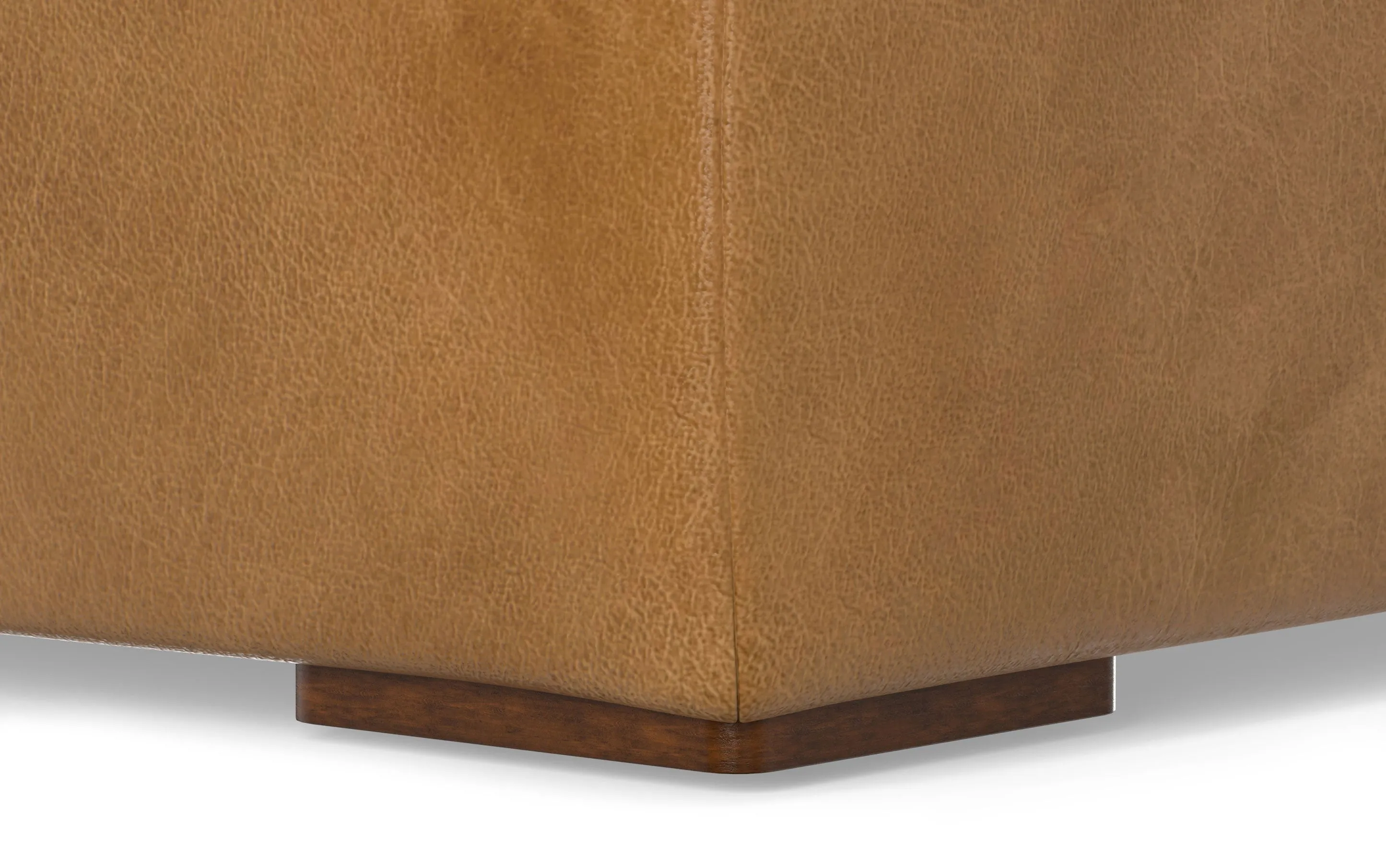 Rex Left Sectional and Ottoman in Genuine Leather