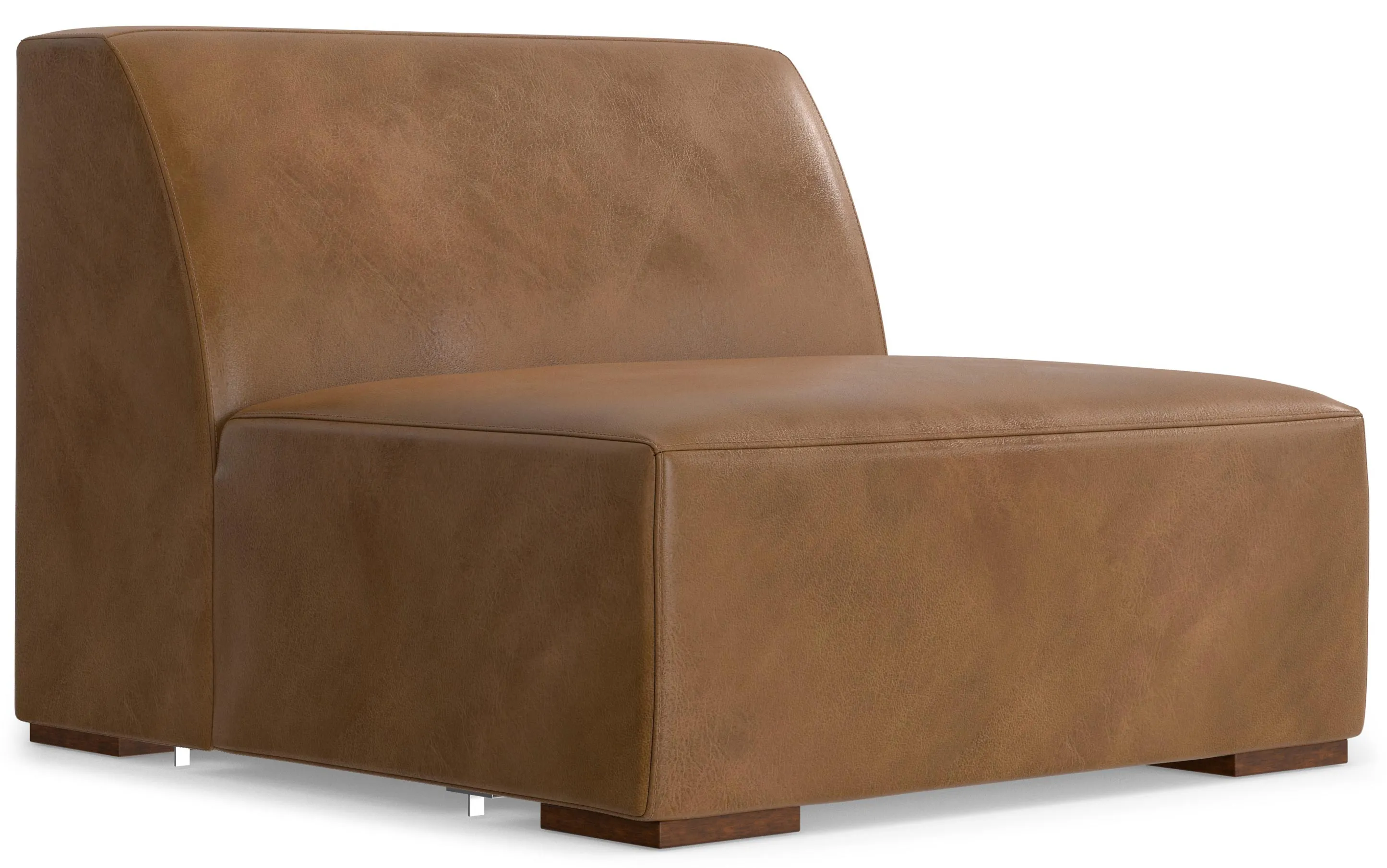 Rex Left Sectional and Ottoman in Genuine Leather