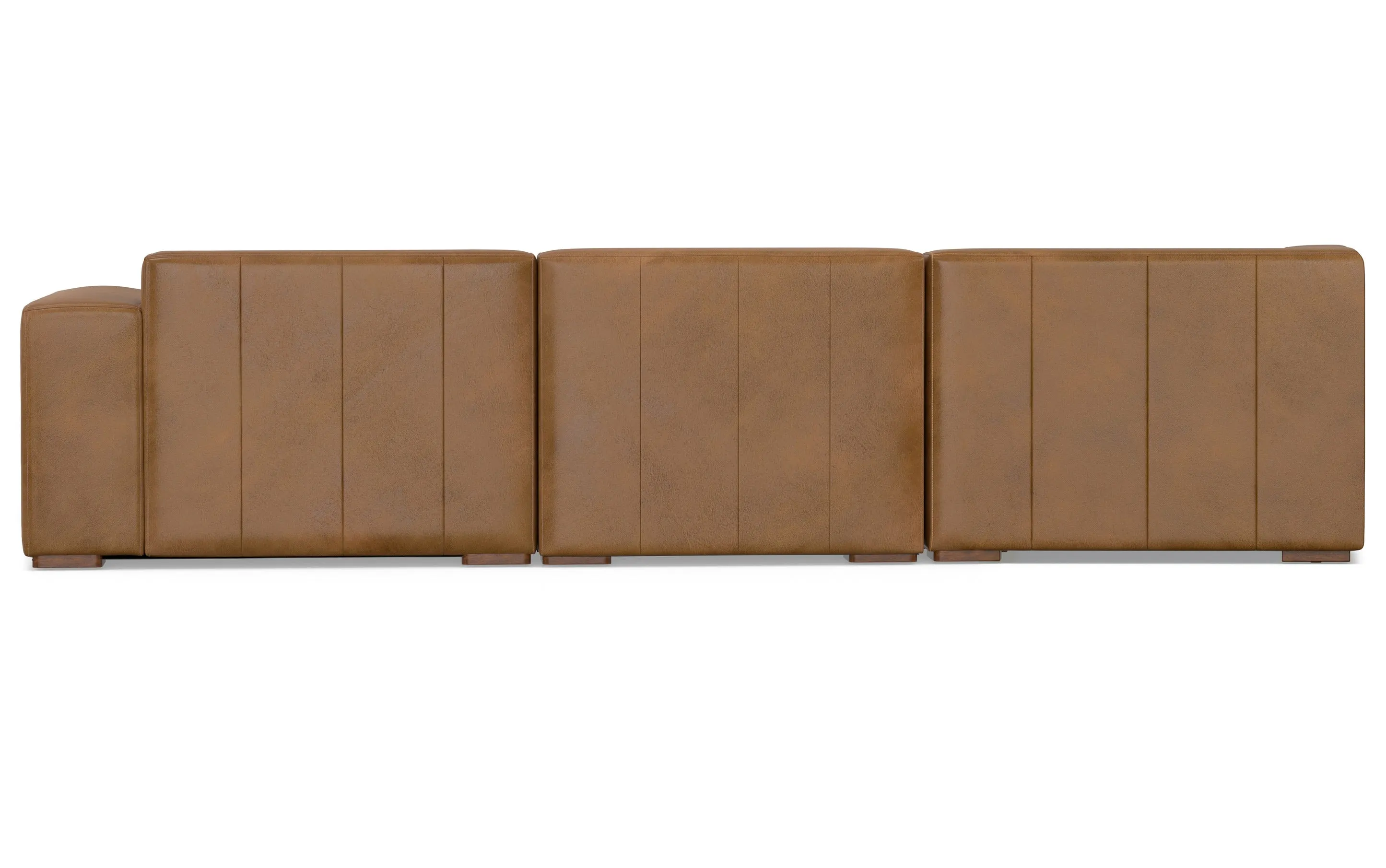 Rex Left Sectional and Ottoman in Genuine Leather