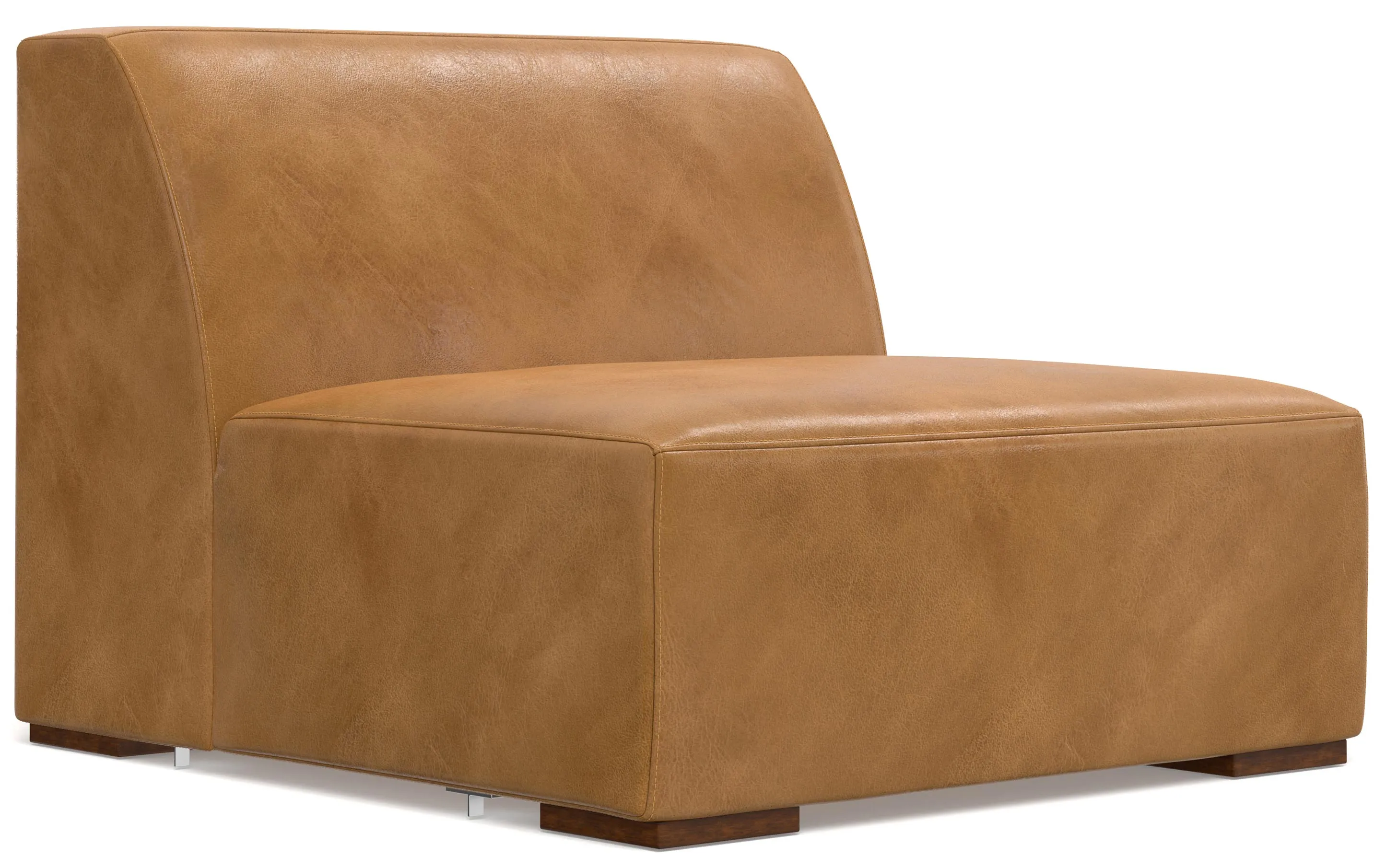 Rex Left Sectional and Ottoman in Genuine Leather