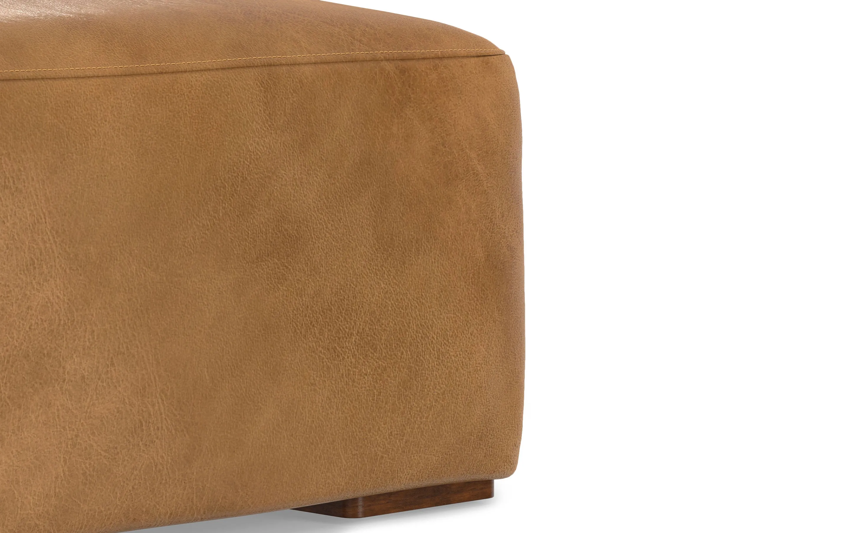 Rex Left Sectional and Ottoman in Genuine Leather