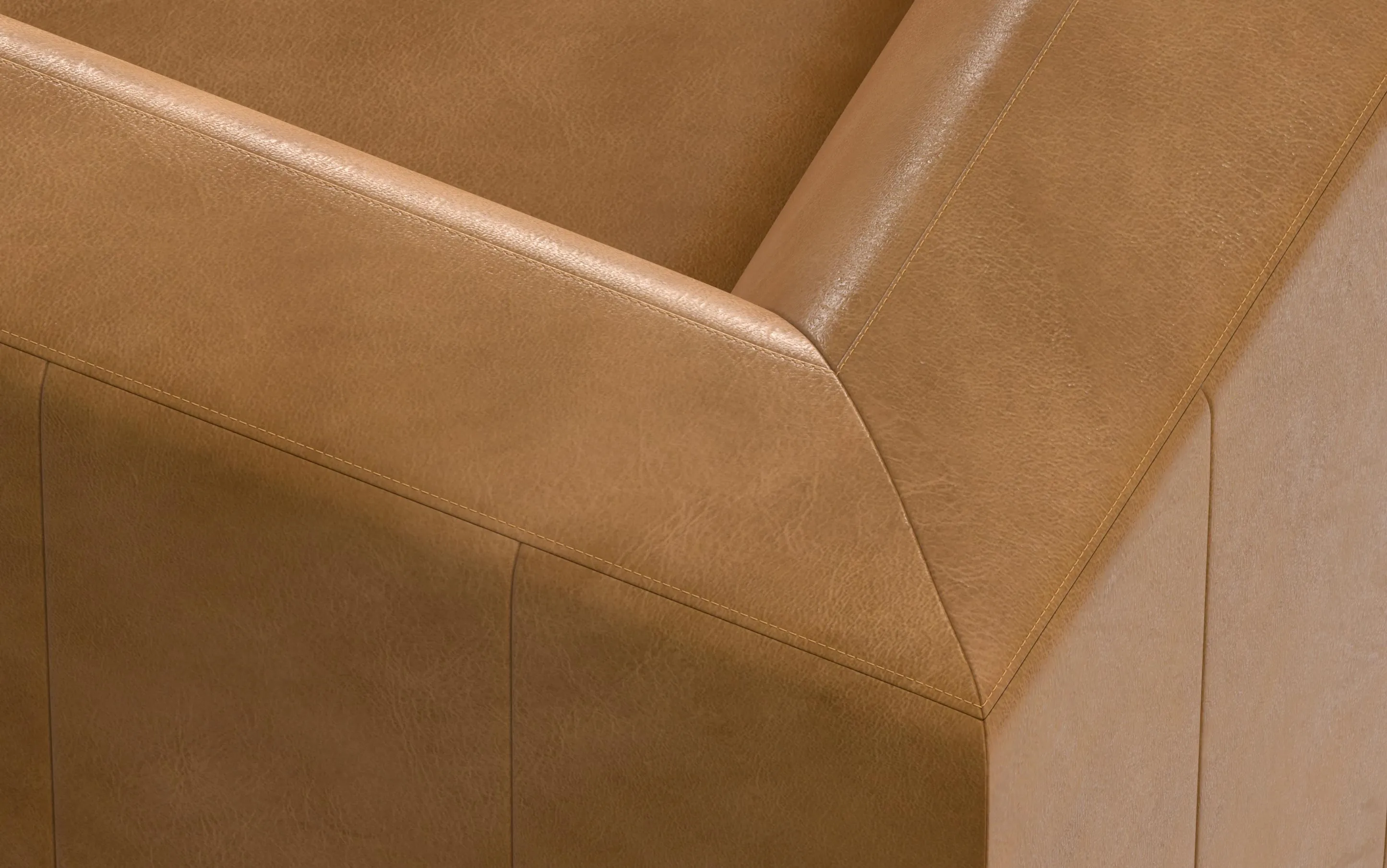 Rex Left Sectional and Ottoman in Genuine Leather