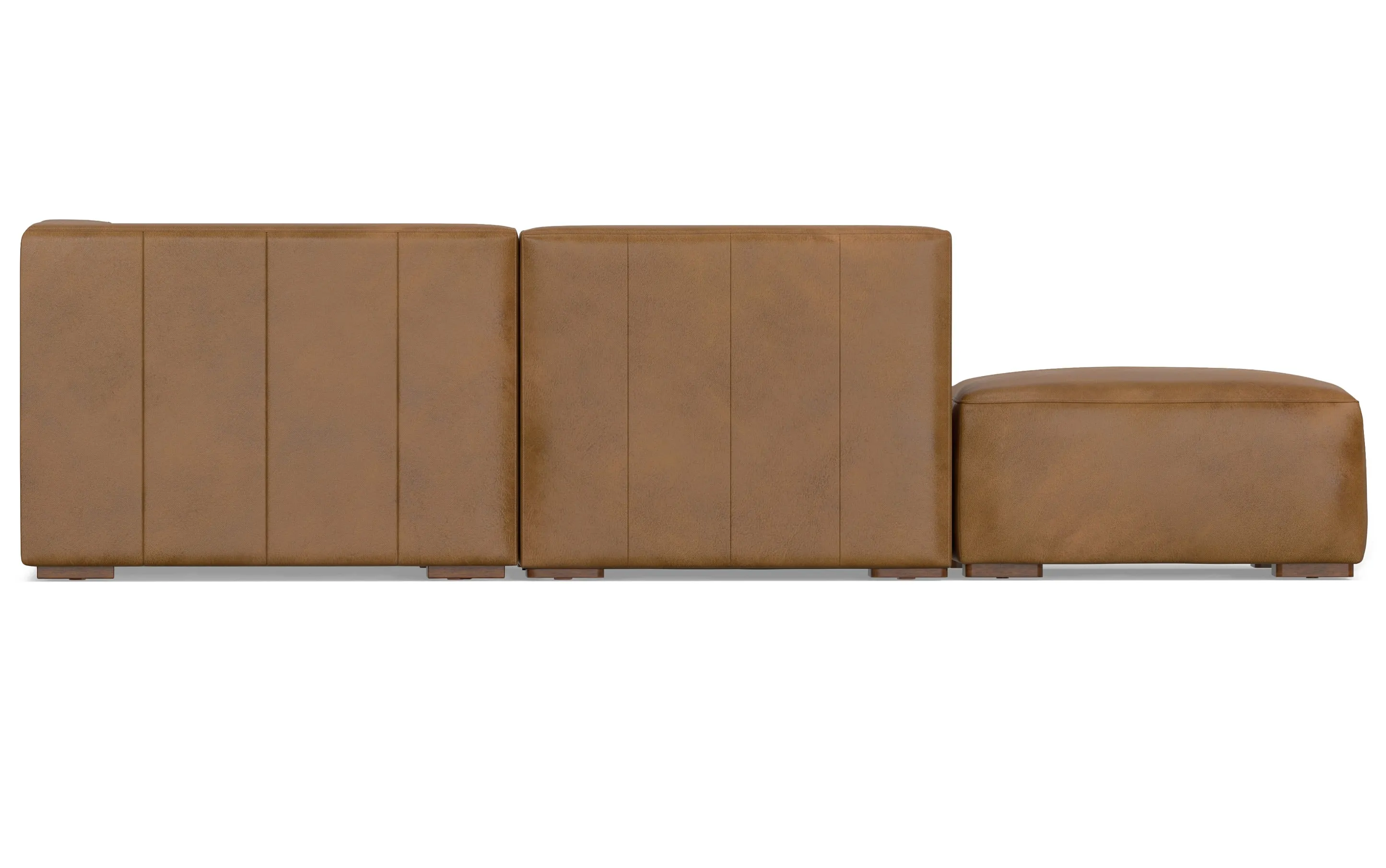 Rex Left Sectional and Ottoman in Genuine Leather