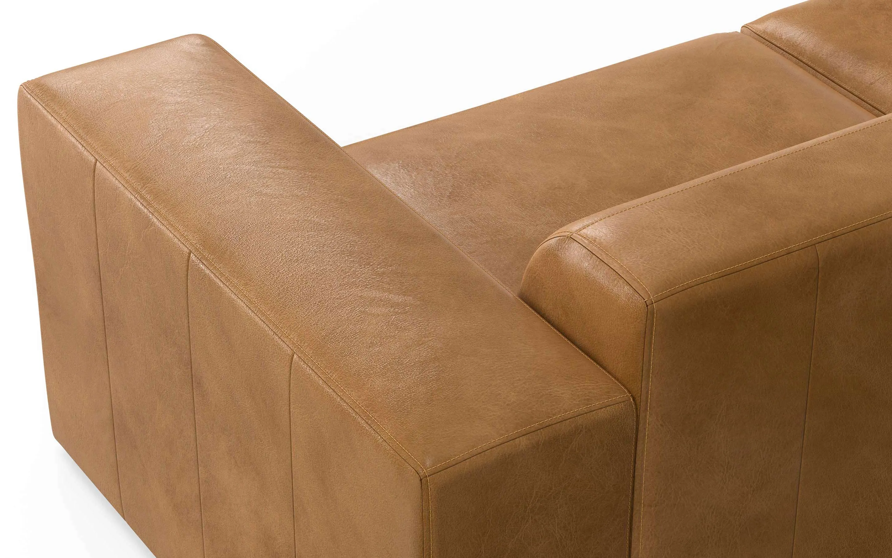 Rex Left Sectional and Ottoman in Genuine Leather