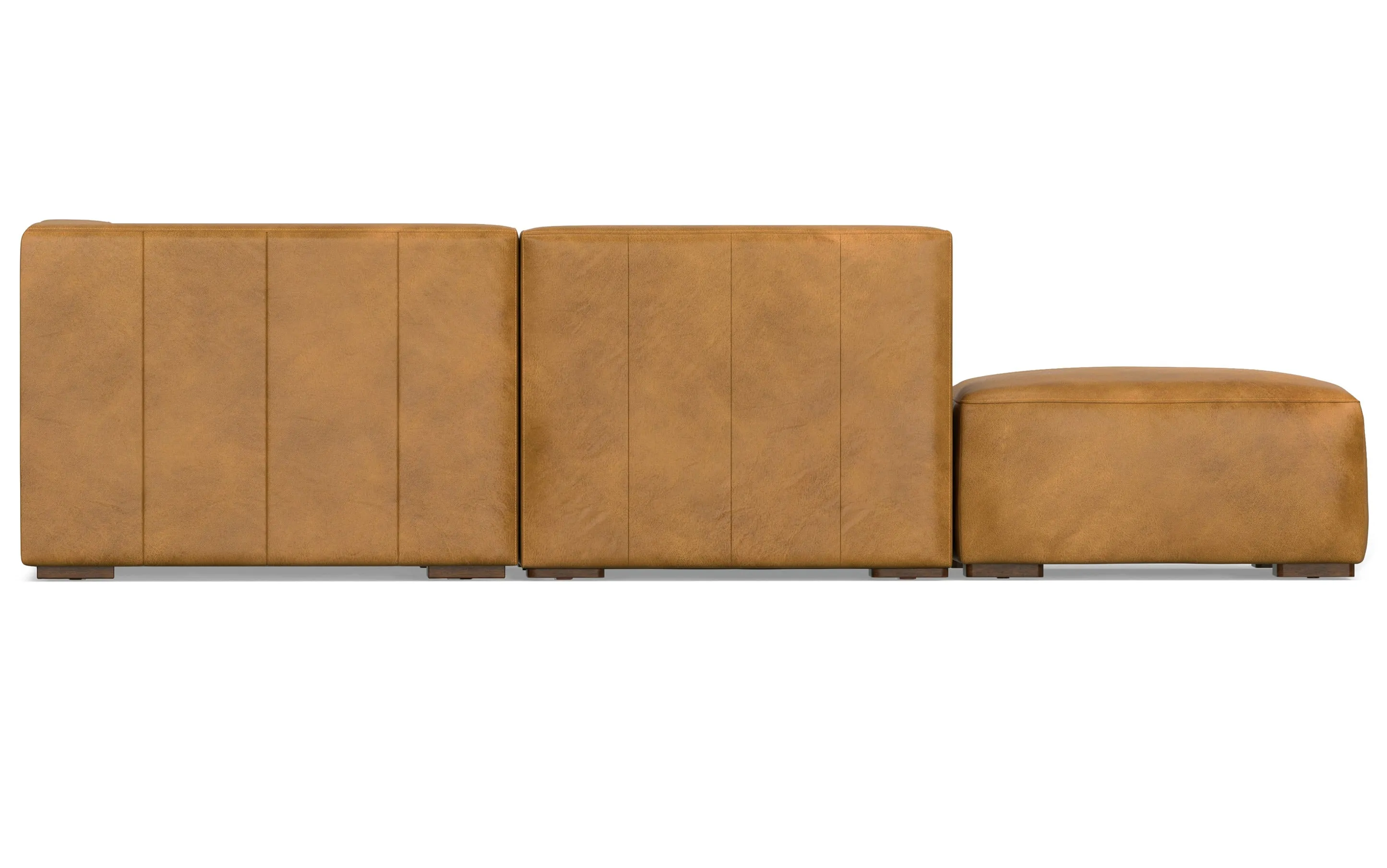 Rex Left Sectional and Ottoman in Genuine Leather