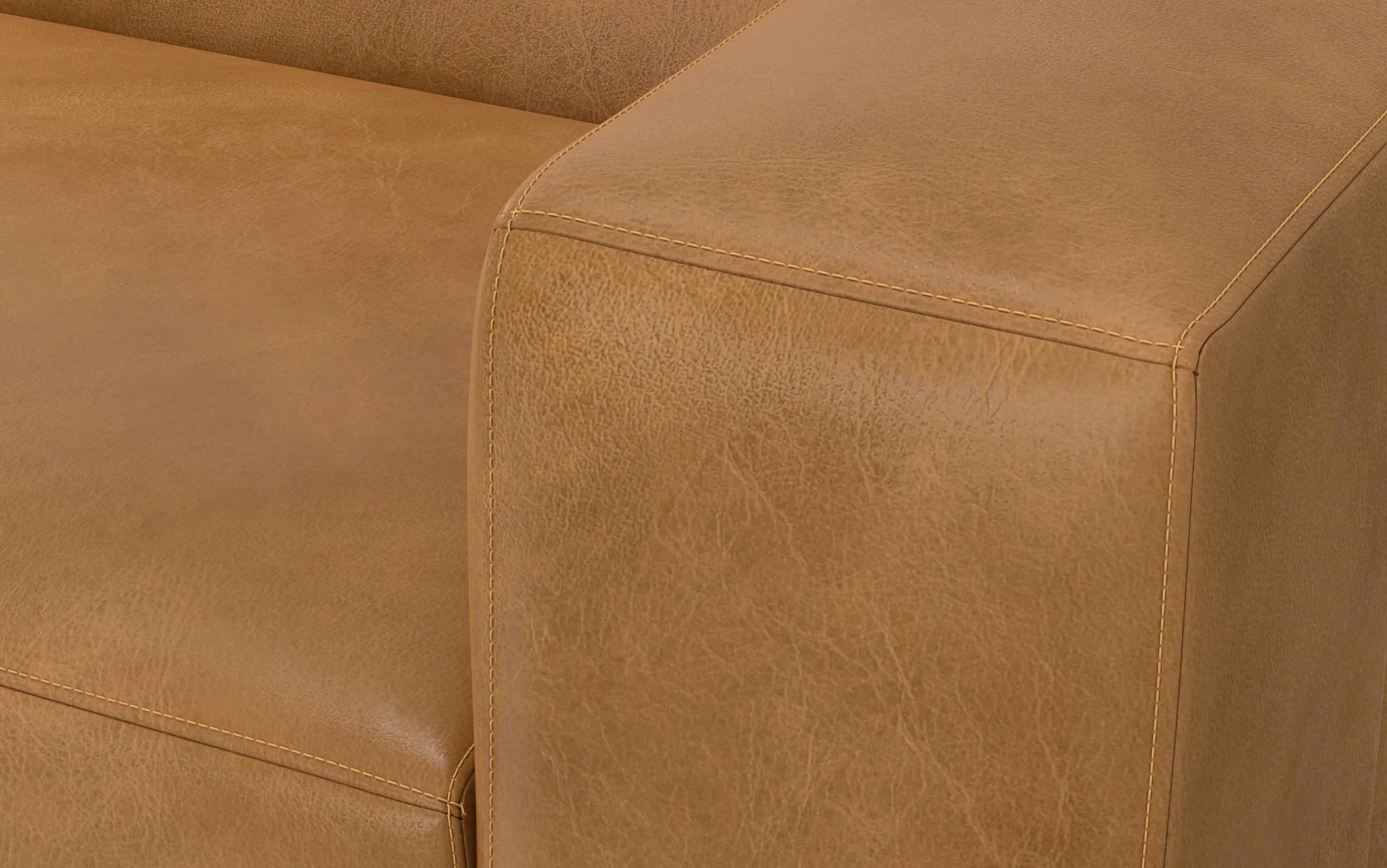 Rex Left Sectional and Ottoman in Genuine Leather