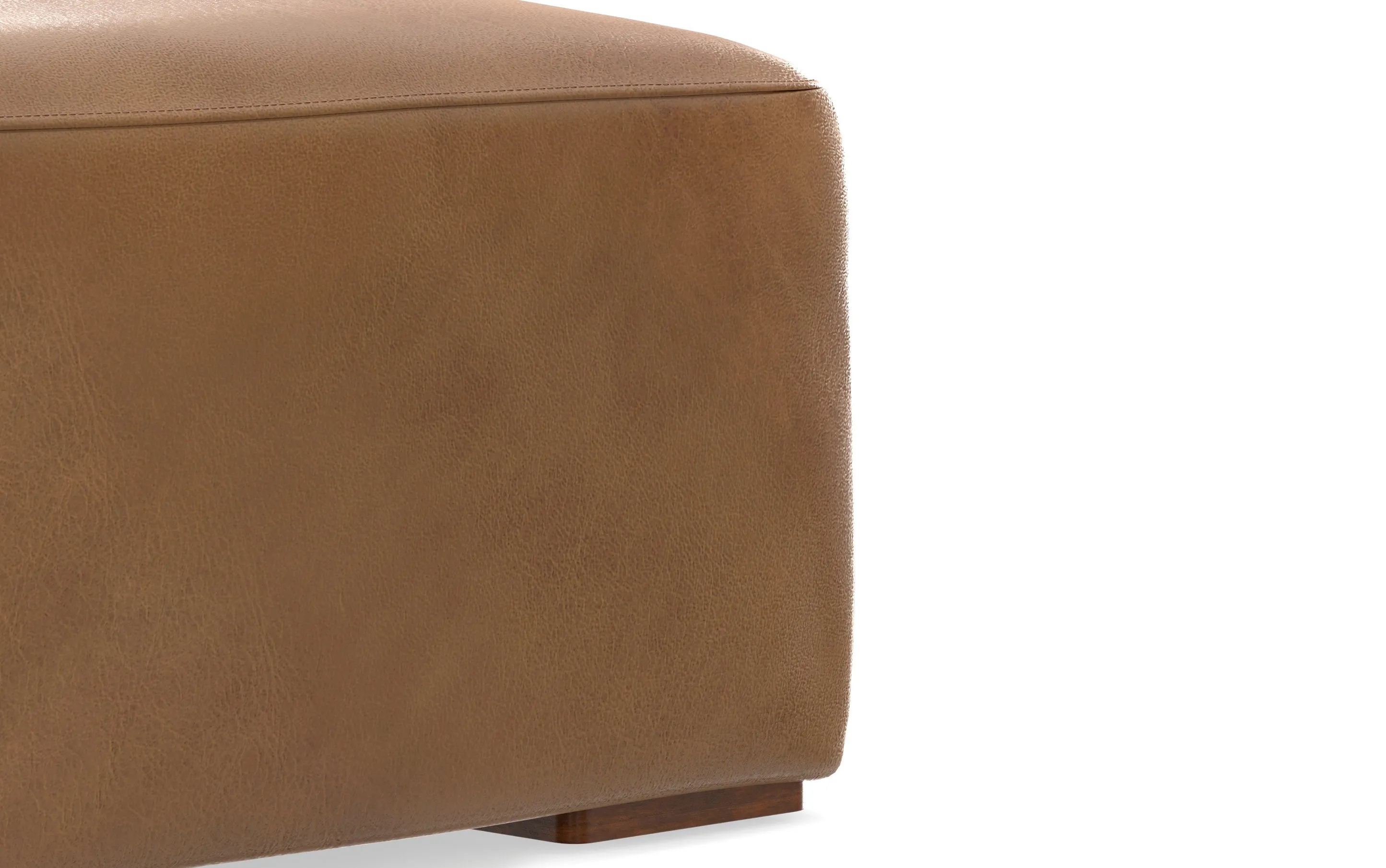 Rex Left Sectional and Ottoman in Genuine Leather