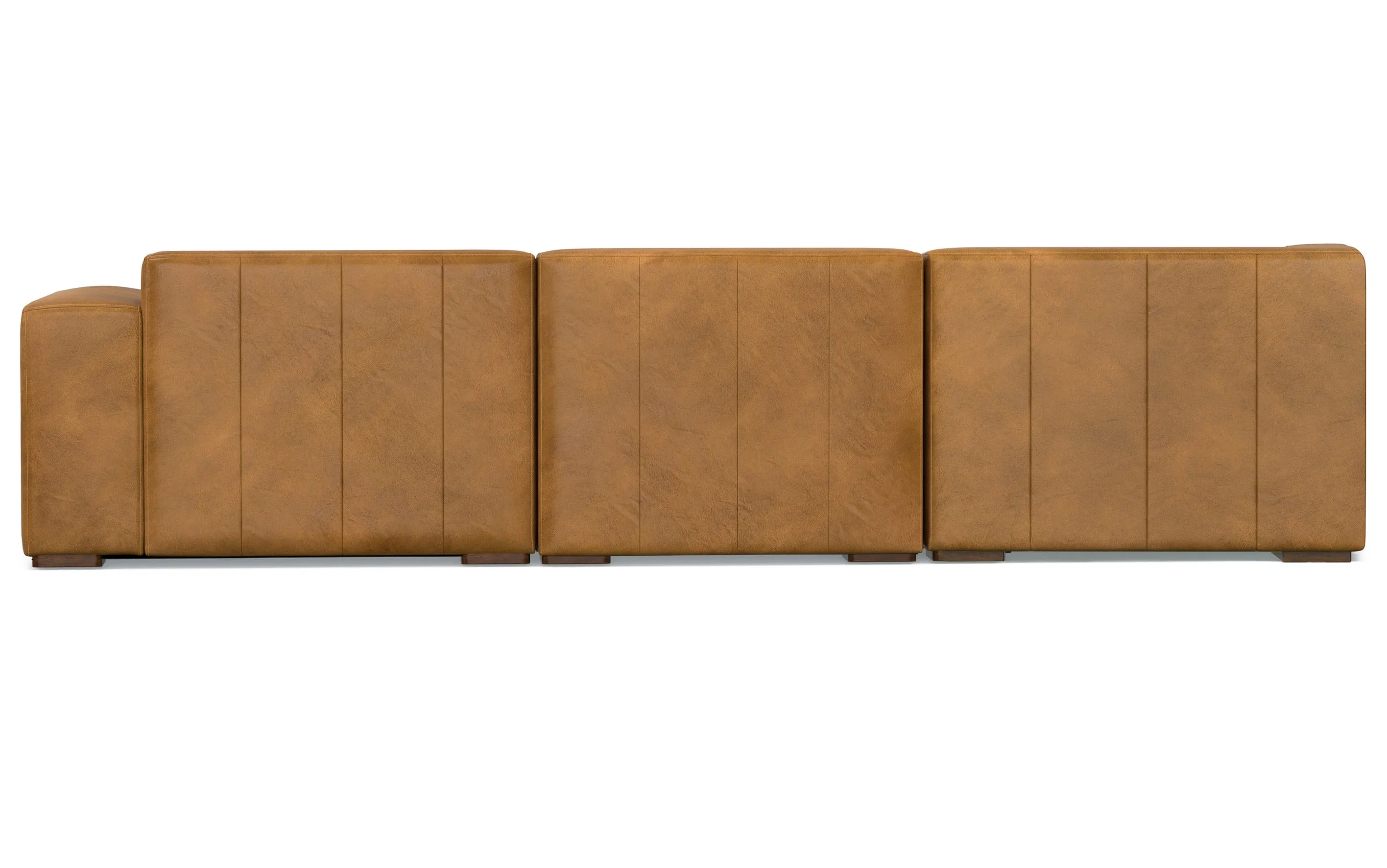 Rex Left Sectional and Ottoman in Genuine Leather