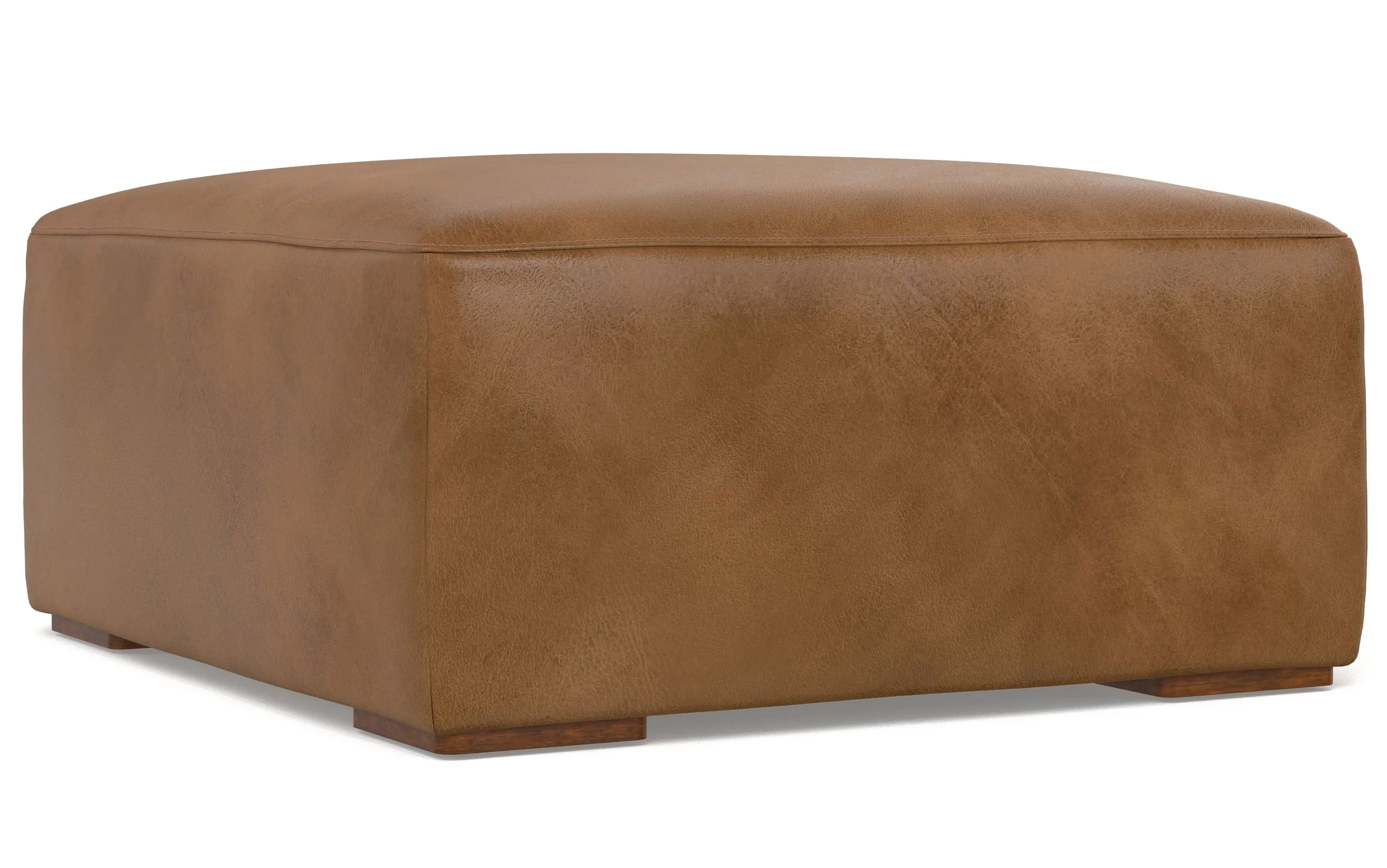 Rex Left Sectional and Ottoman in Genuine Leather
