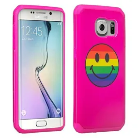 Samsung Galaxy S7 Case, Hybrid Dual Layer Armor[Impact/Shock Resistant] Case for Galaxy S7 - Rainbow Smiley