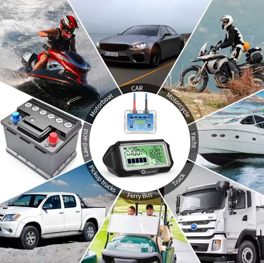 Solar Car Battery Monitor LED Display 433 MHz Wireless
