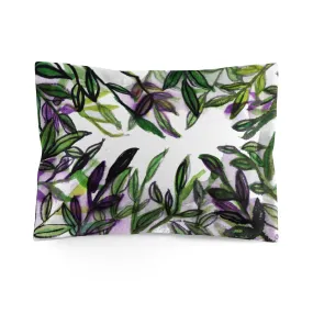 Sparkle Green Tropical Leaves Print Premium Quality Microfiber Pillow Sham Cover