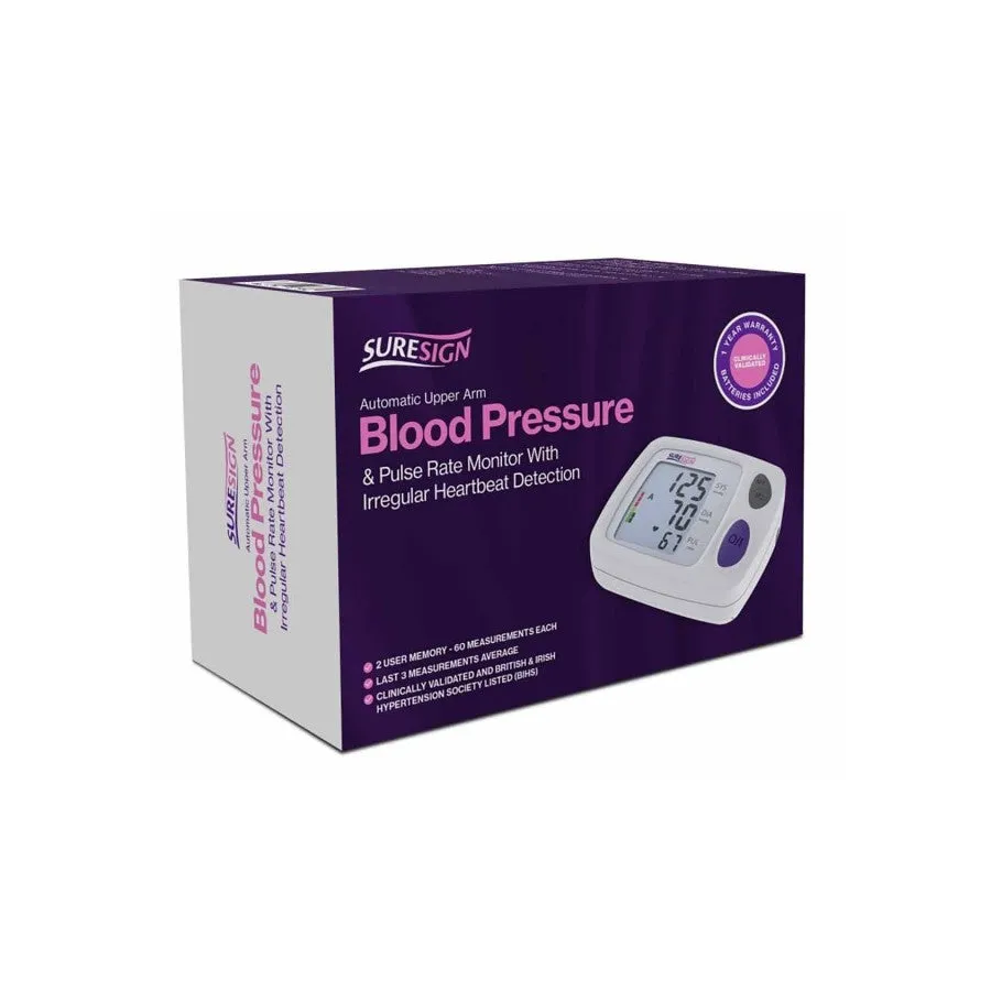 Suresign Blood Pressure & Pulse Rate Monitor with Irregular Heartbeat Detection