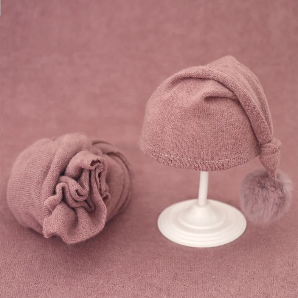 Two Piece Sets Newborn Boys Girls Hat And Swaddle Blanket Accessories