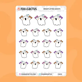 Weight Lifting Ghost Stickers