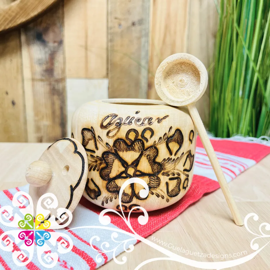 Wood Sugar and Coffee Bowl Set - Kitchen Decor