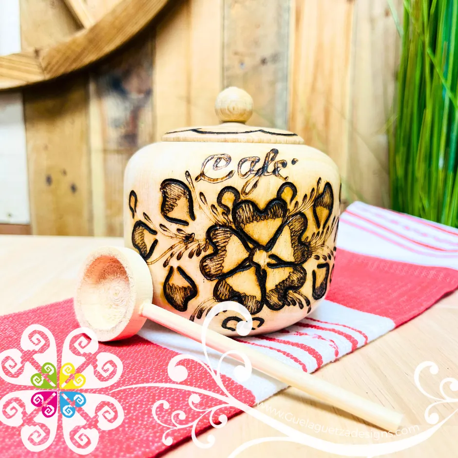 Wood Sugar and Coffee Bowl Set - Kitchen Decor