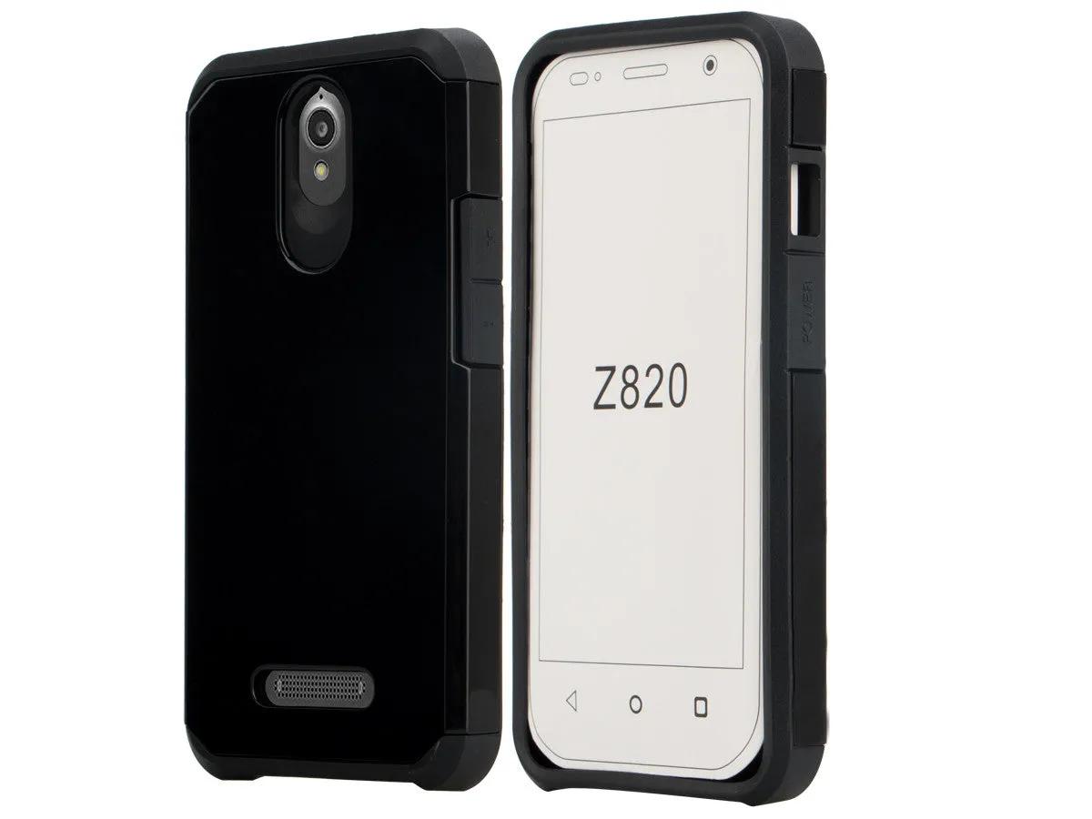 ZTE Obsidian | ZTE Z820 Case, SlimHybrid Dual Layer Armor[Impact/Shock Resistant] Case for ZTE Obsidian | ZTE Z820 - Black