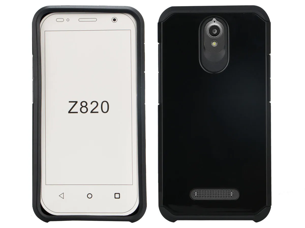 ZTE Obsidian | ZTE Z820 Case, SlimHybrid Dual Layer Armor[Impact/Shock Resistant] Case for ZTE Obsidian | ZTE Z820 - Black