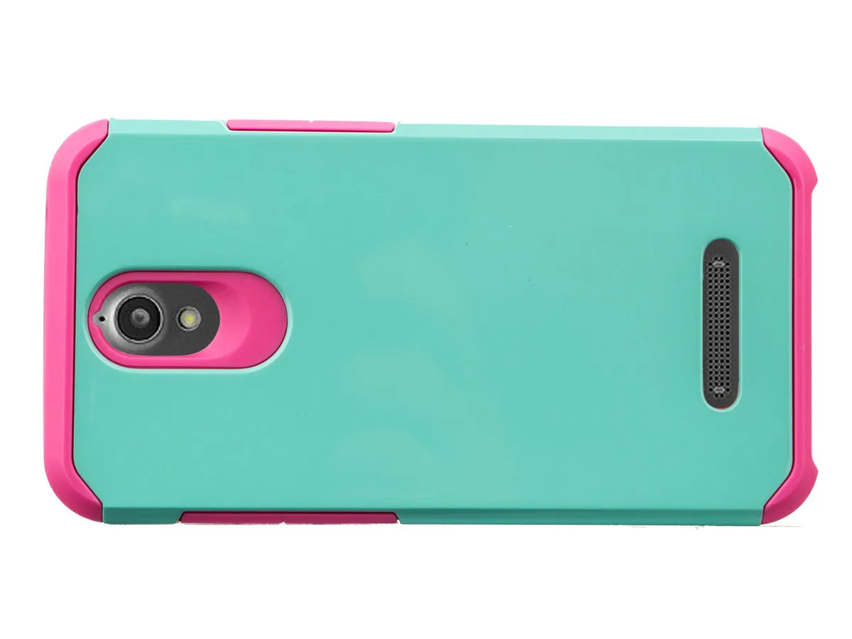 ZTE Obsidian | ZTE Z820 Case, SlimHybrid Dual Layer Armor[Impact/Shock Resistant] Case for ZTE Obsidian | ZTE Z820 - Teal/Hot Pink