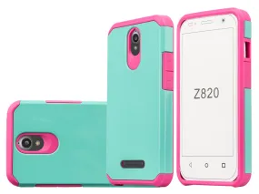 ZTE Obsidian | ZTE Z820 Case, SlimHybrid Dual Layer Armor[Impact/Shock Resistant] Case for ZTE Obsidian | ZTE Z820 - Teal/Hot Pink