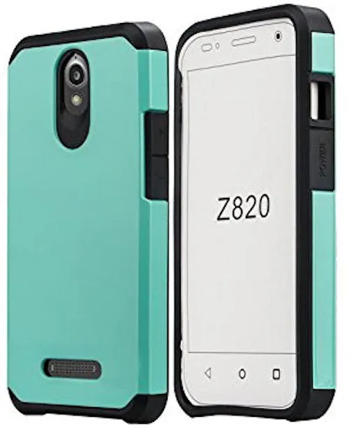 ZTE Obsidian | ZTE Z820 Case, SlimHybrid Dual Layer Armor[Impact/Shock Resistant] Case for ZTE Obsidian/Z820 - Teal/Black