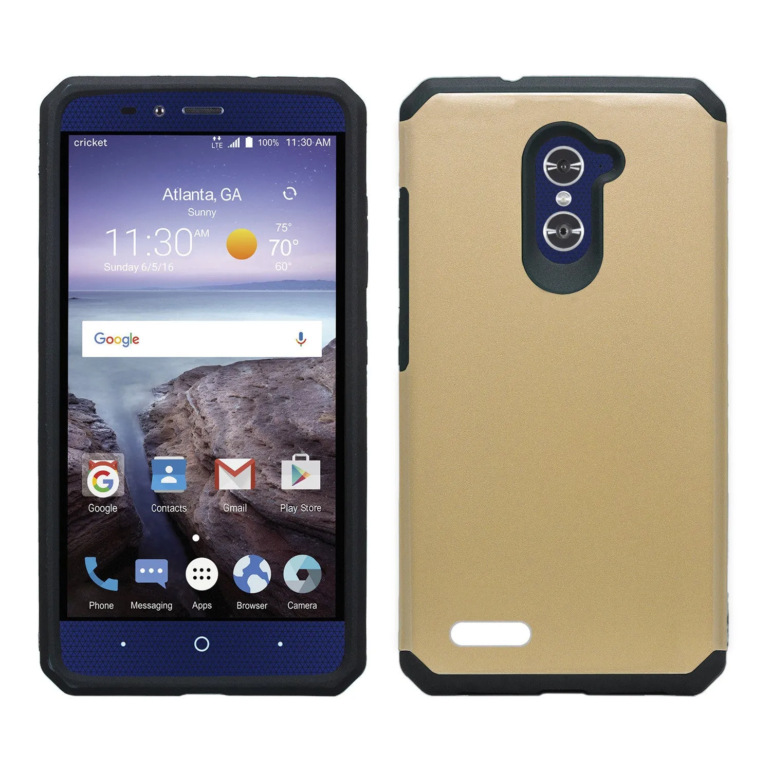ZTE ZMAX Pro Case, ZTE Blade X Max, ZTE Carry, Slim Hybrid Dual Layer Armor[Shock Absorbent] Case for ZMAX Pro - Gold