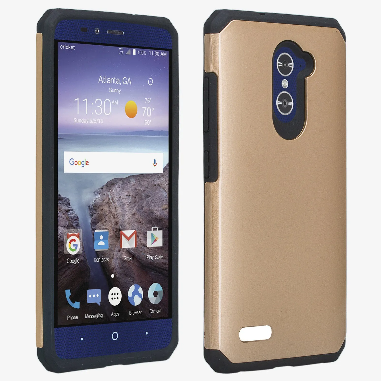 ZTE ZMAX Pro Case, ZTE Blade X Max, ZTE Carry, Slim Hybrid Dual Layer Armor[Shock Absorbent] Case for ZMAX Pro - Gold