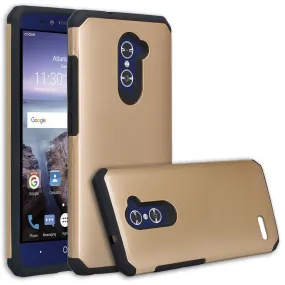 ZTE ZMAX Pro Case, ZTE Blade X Max, ZTE Carry, Slim Hybrid Dual Layer Armor[Shock Absorbent] Case for ZMAX Pro - Gold